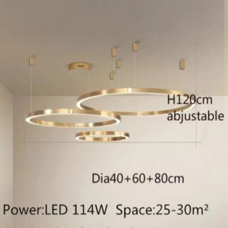 Lustre — LED moderne brossé avec anneau lumineux