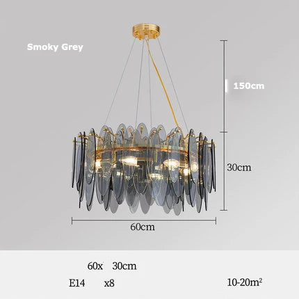 Lustre — LED art déco en fer et verre design élégant pour éclairage moderne
