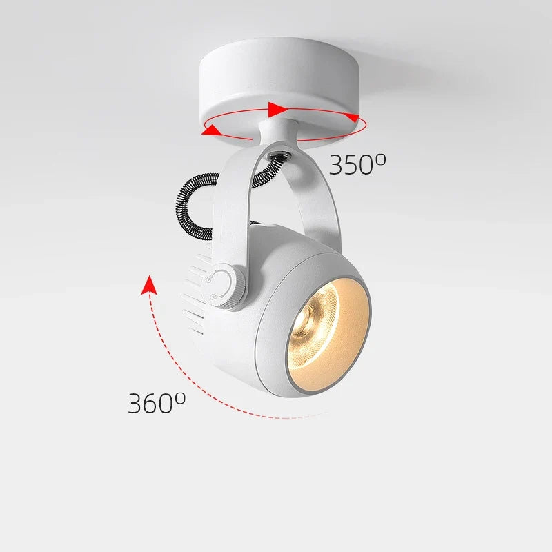 Projecteur led rond carré surface montée angle réglable Mérida Matin - Formes Arrondies & Harmonie Visuelle