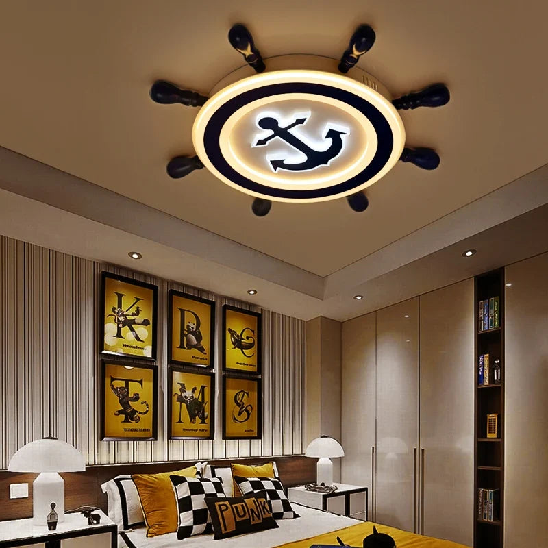 Plafonnier moderne design pirate bateau éclairage décoratif LED Constance Estampe - Présence Moderne & Harmonie Intérieure