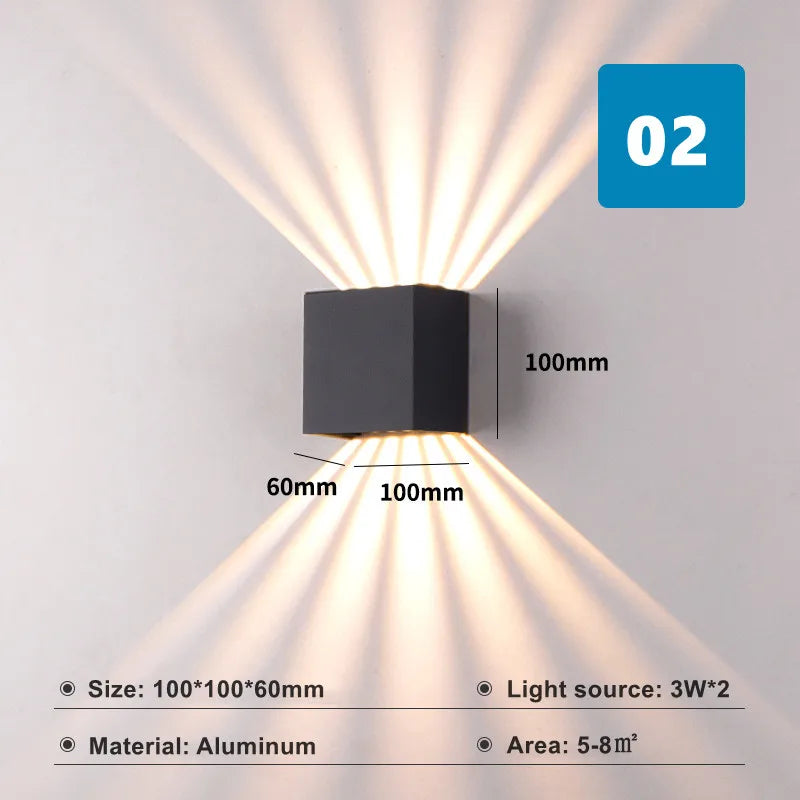 Luminaire — 6W Modern Cube LED Wall Lamp IP65 Waterproof Indoor Outdoor Surface Mounted Wall Light Adjustable Beam For Garden Porch Bedroom