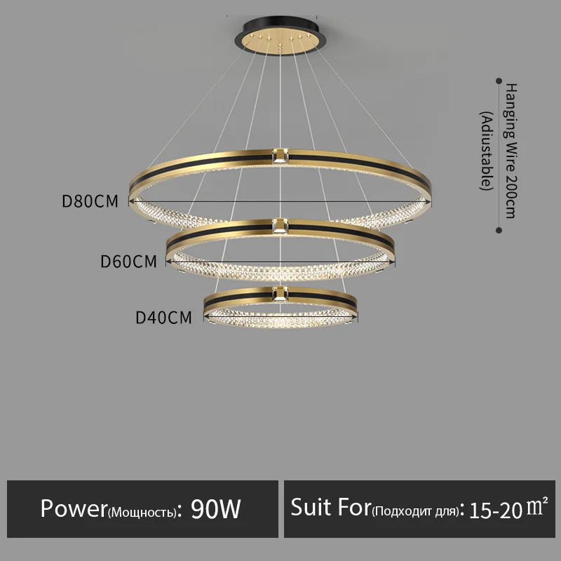 Lustre — En cristal moderne pour hall et restaurant luxe