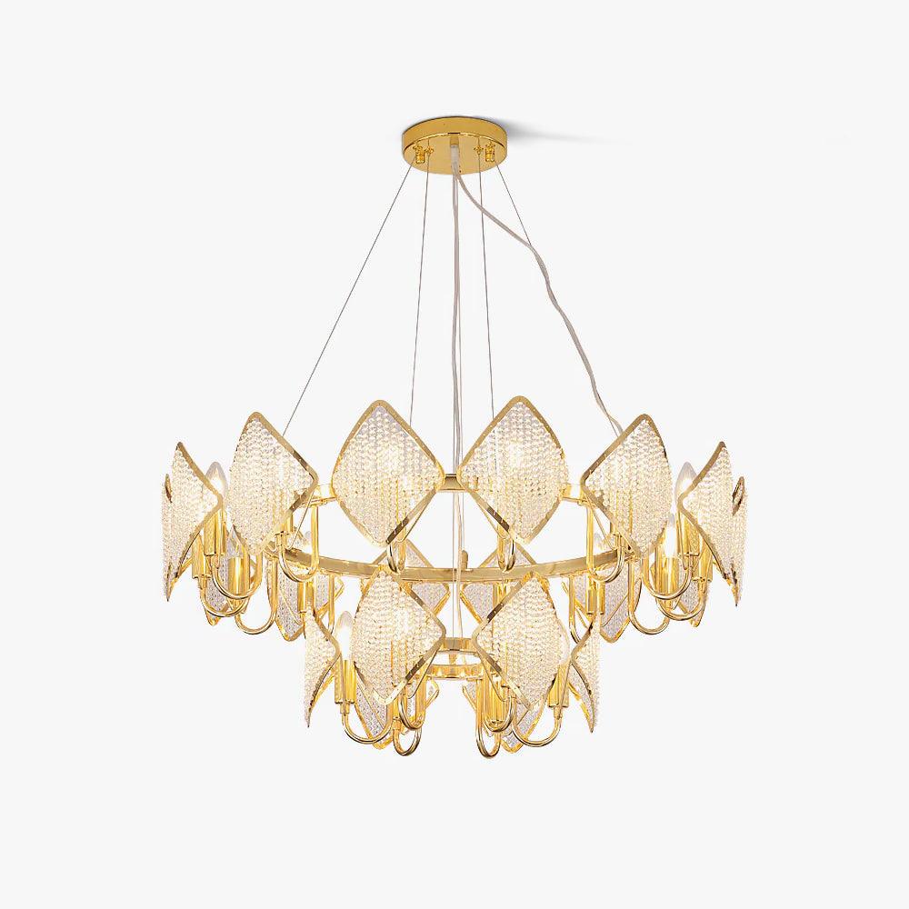 Aurora Chandelier Cristal Feuille à Deux Niveaux - Neutralighting