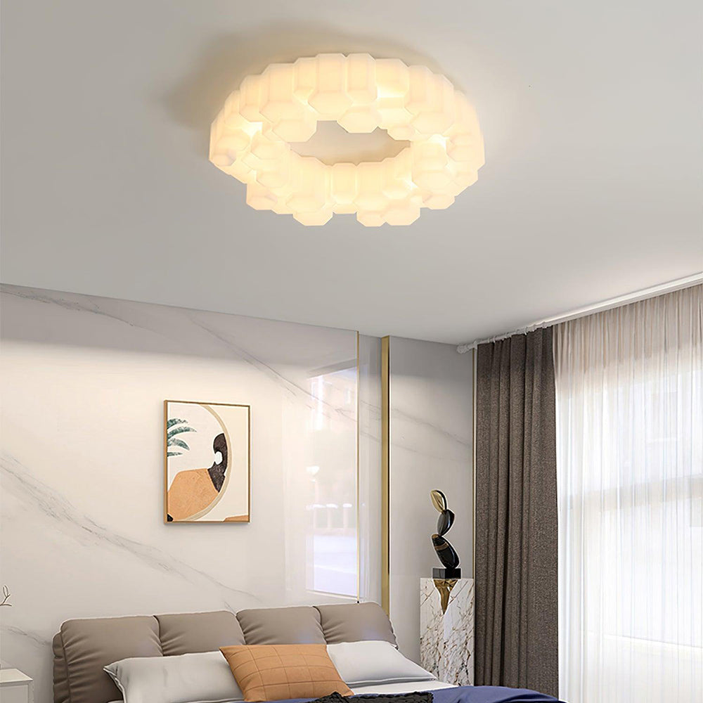 Arisha Plafonnier Nid Moderne, Metal/PE, Blanc, Chambre - Neutralighting