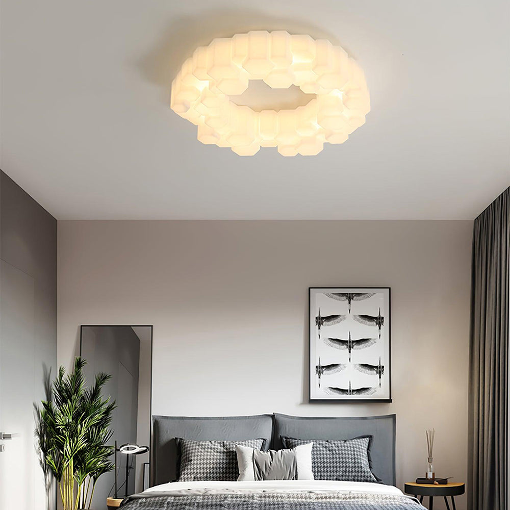 Arisha Plafonnier Nid Moderne, Metal/PE, Blanc, Chambre - Neutralighting