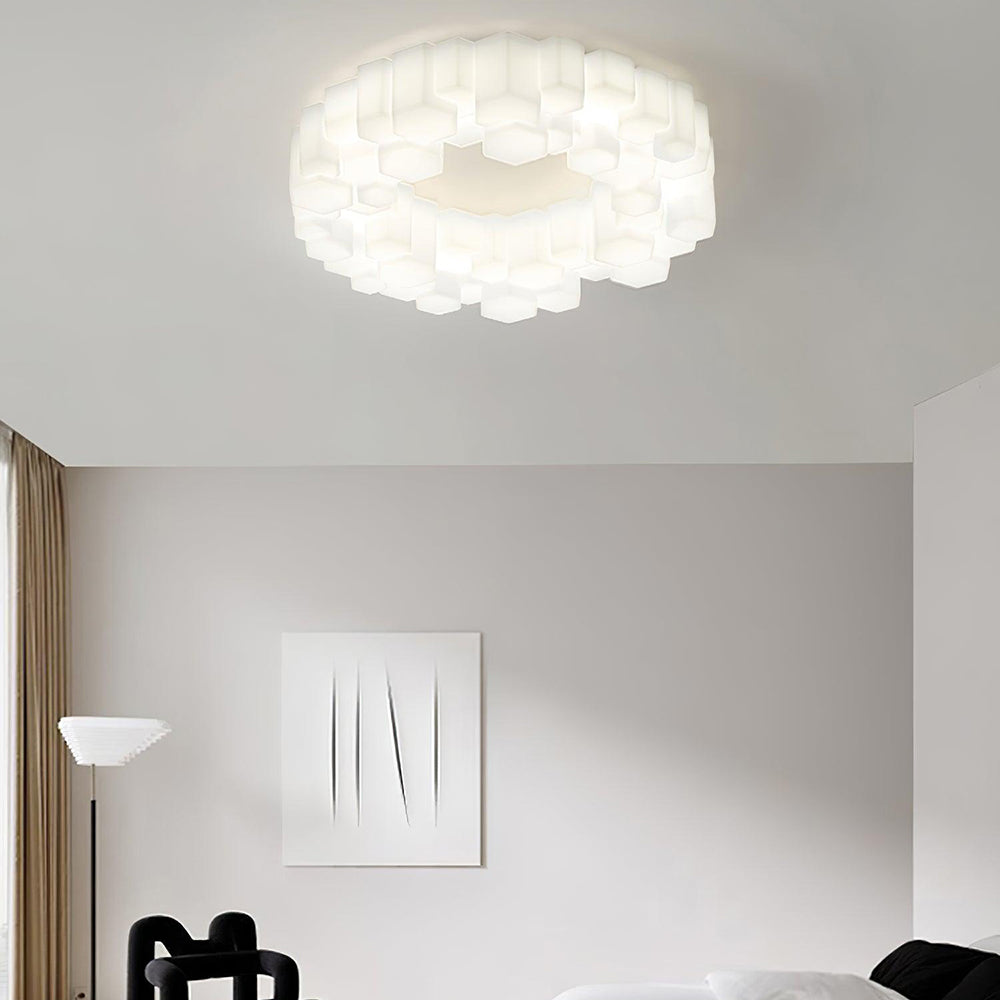 Arisha Plafonnier Nid Moderne, Metal/PE, Blanc, Chambre - Neutralighting