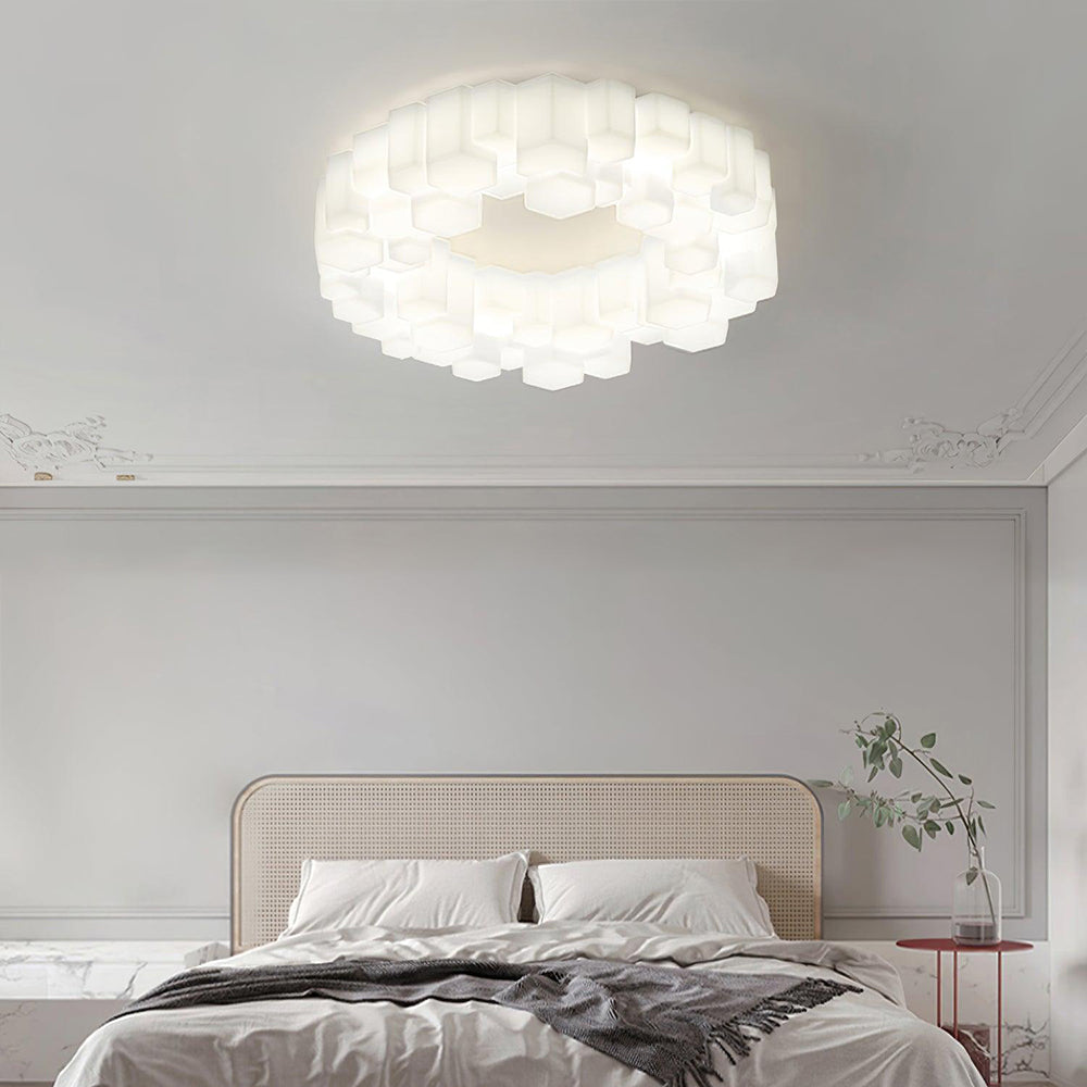 Arisha Plafonnier Nid Moderne, Metal/PE, Blanc, Chambre - Neutralighting