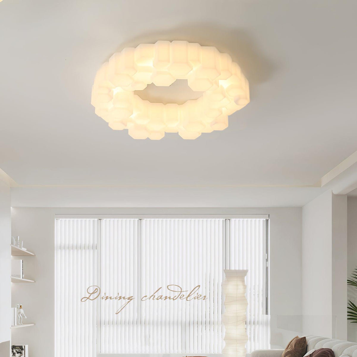 Arisha Plafonnier Nid Moderne, Metal/PE, Blanc, Chambre - Neutralighting