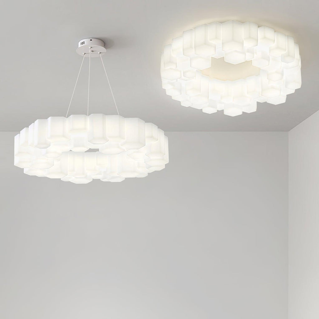 Arisha Plafonnier Nid Moderne, Metal/PE, Blanc, Chambre - Neutralighting