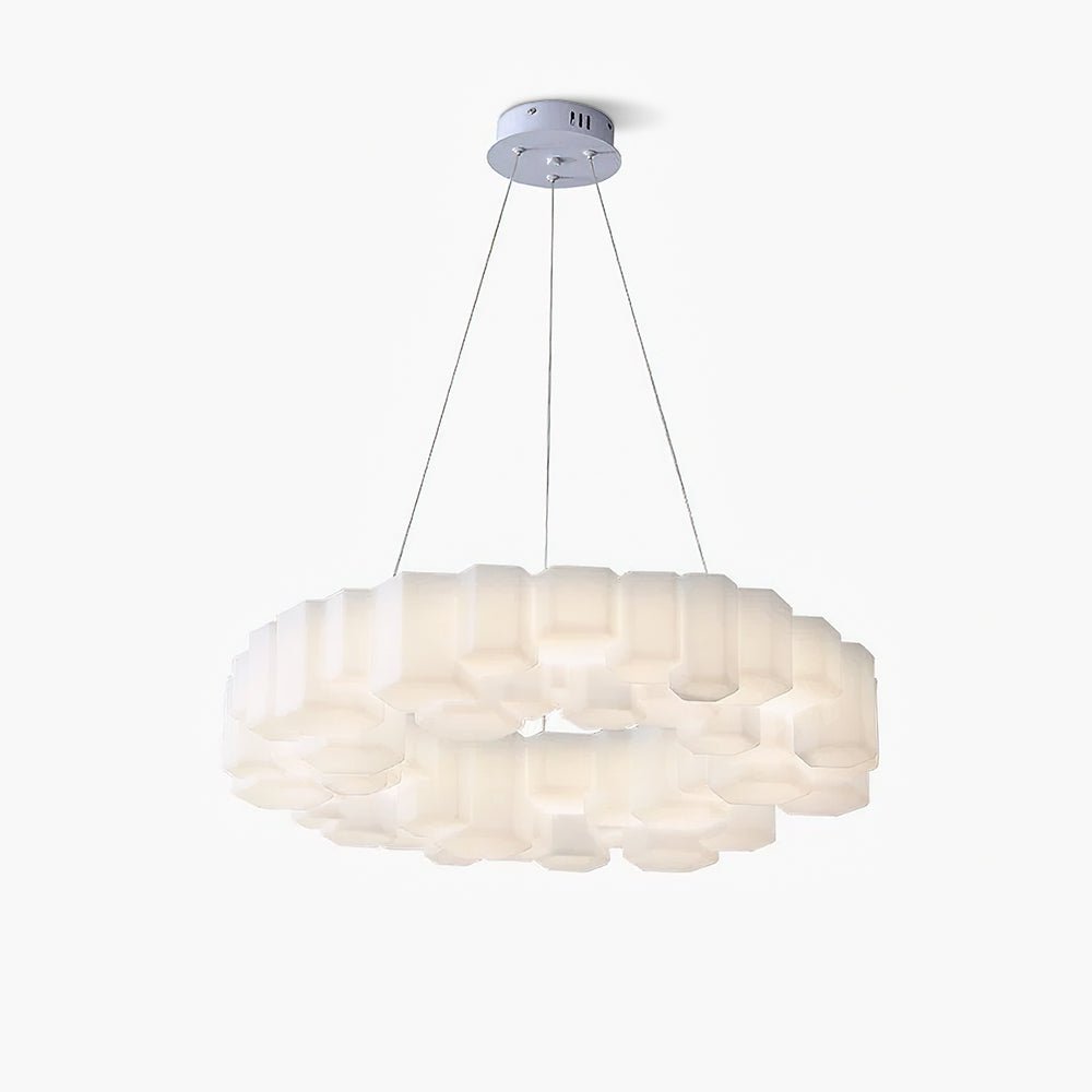 Lustra Chandelier Rayon de Miel Polycarbonate Blanc Brillant - Neutralighting