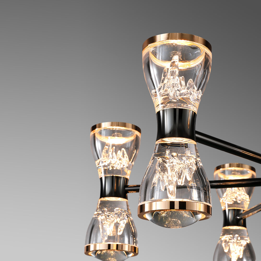 Orvelion Lustre de Luxe Postmoderne en Acrylique et Métal LED en Forme de Nid d'Abeille - Neutralighting