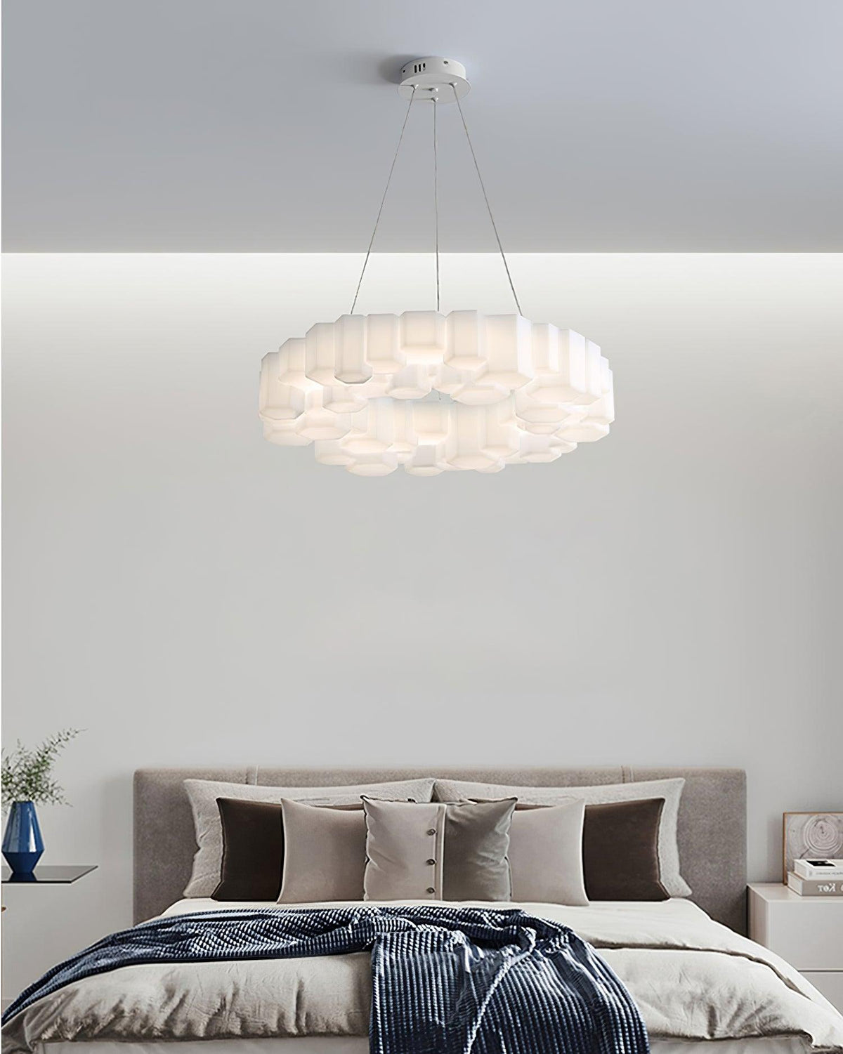 Lustra Chandelier Rayon de Miel Polycarbonate Blanc Brillant - Neutralighting