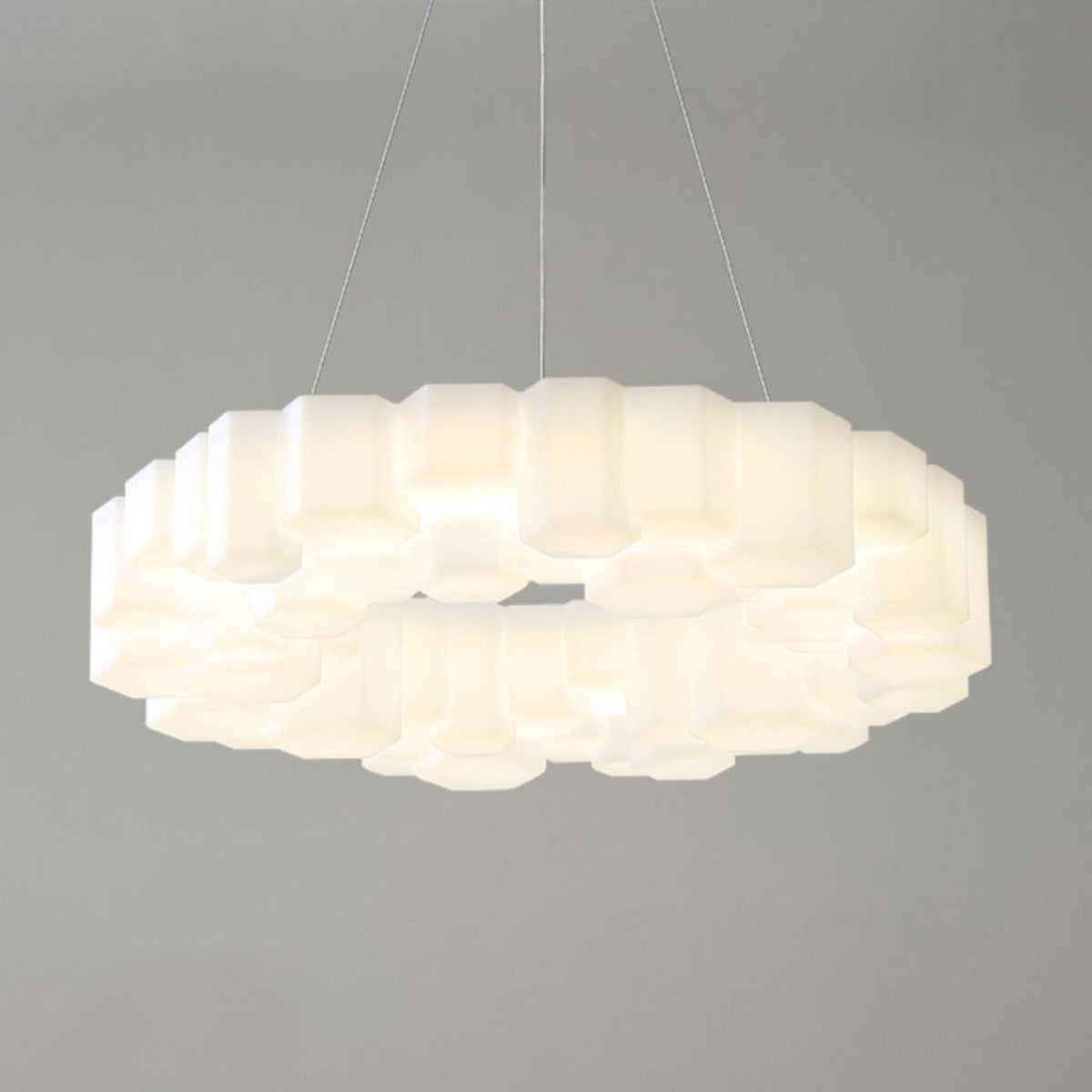 Lustra Chandelier Rayon de Miel Polycarbonate Blanc Brillant - Neutralighting
