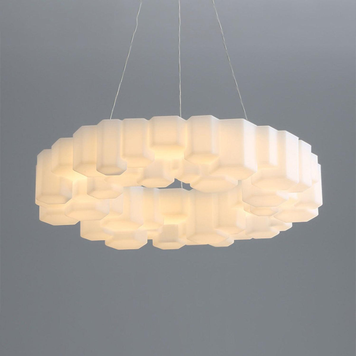 Lustra Chandelier Rayon de Miel Polycarbonate Blanc Brillant - Neutralighting