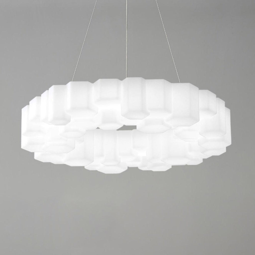 Lustra Chandelier Rayon de Miel Polycarbonate Blanc Brillant - Neutralighting