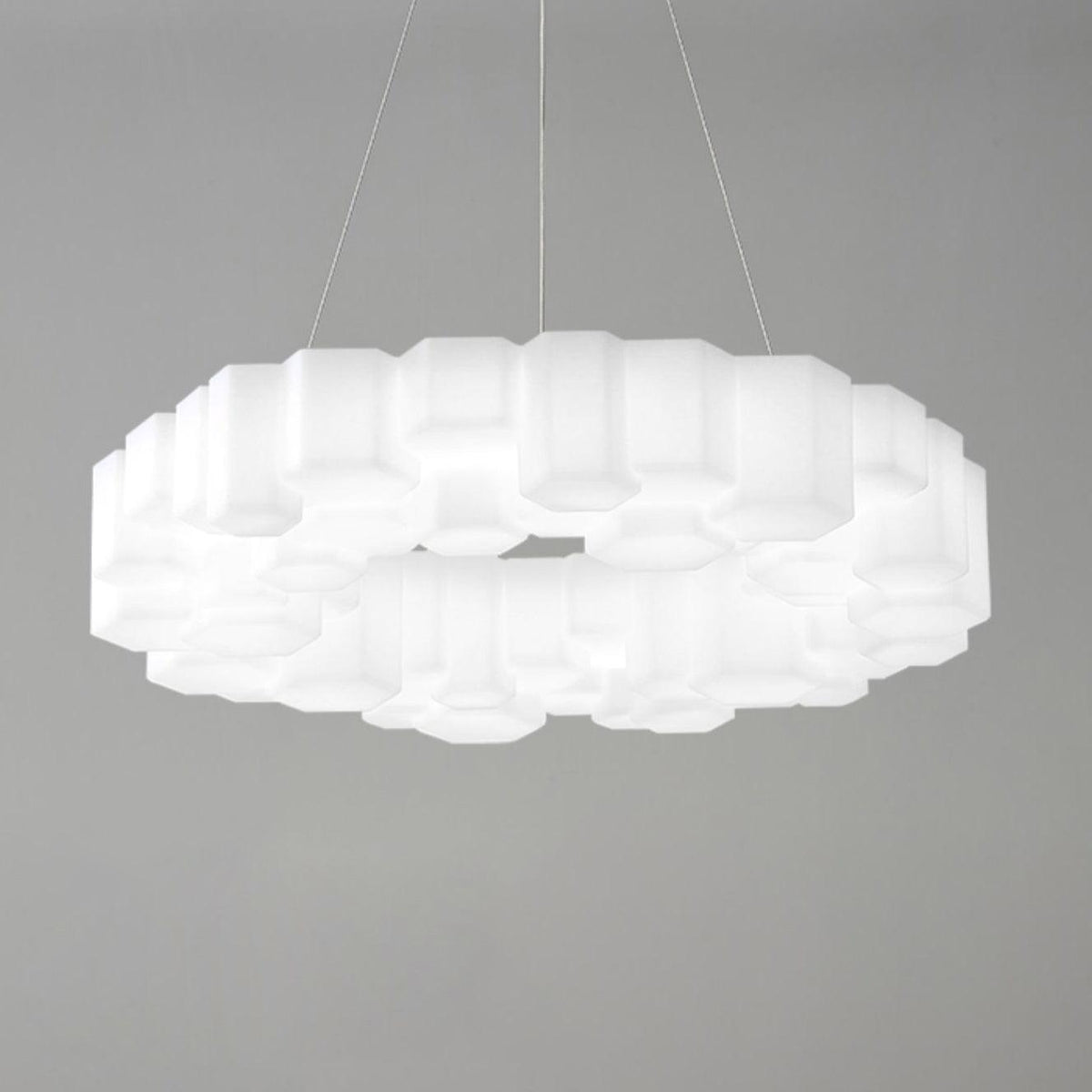 Lustra Chandelier Rayon de Miel Polycarbonate Blanc Brillant - Neutralighting