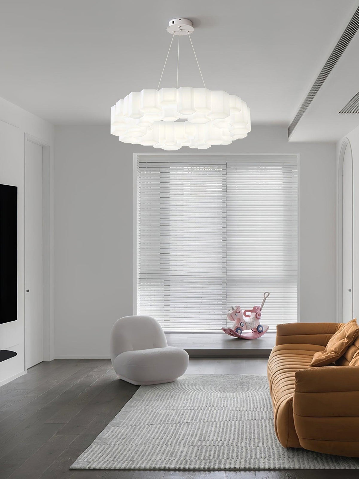 Lustra Chandelier Rayon de Miel Polycarbonate Blanc Brillant - Neutralighting