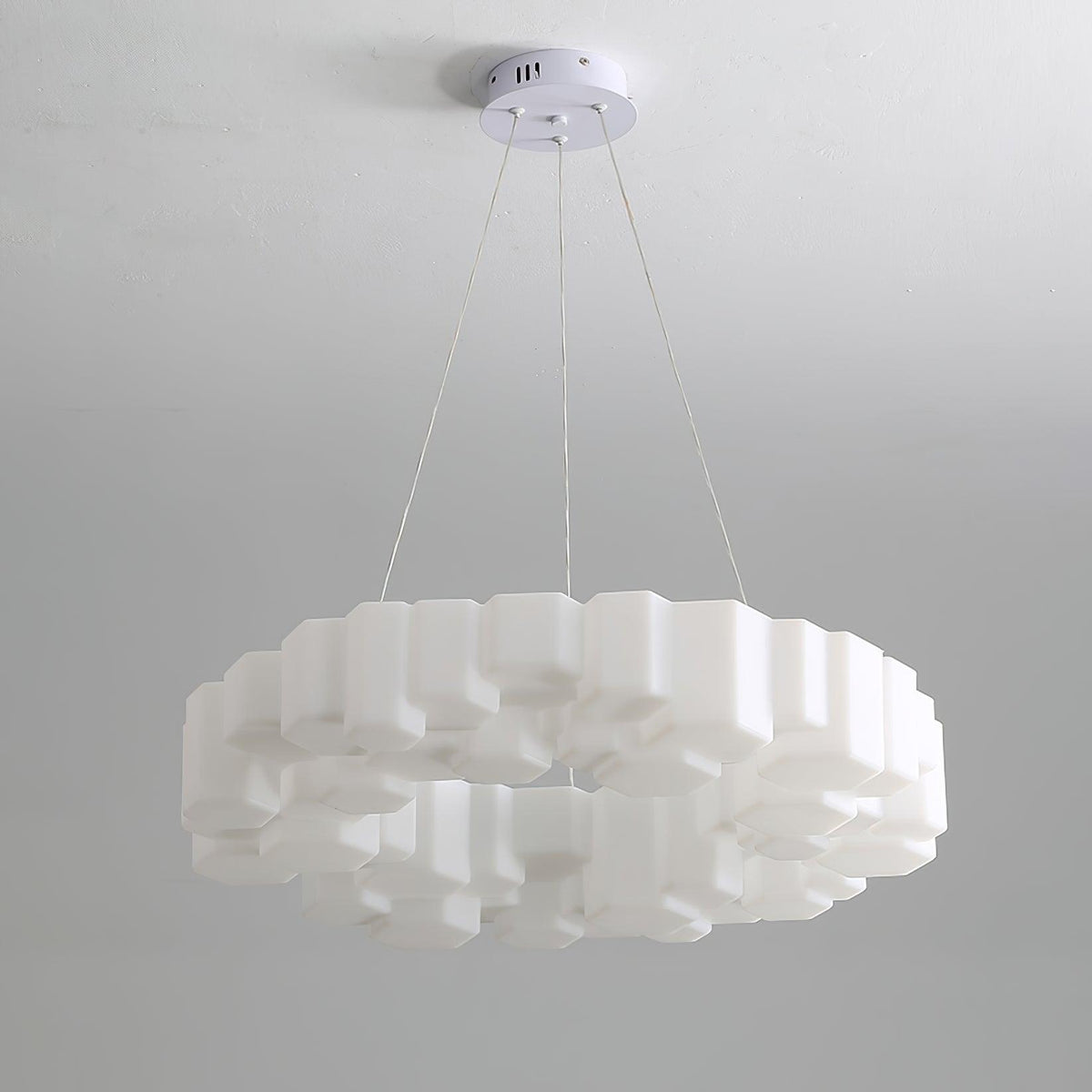 Lustra Chandelier Rayon de Miel Polycarbonate Blanc Brillant - Neutralighting