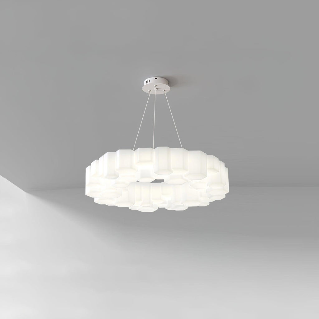 Lustra Chandelier Rayon de Miel Polycarbonate Blanc Brillant - Neutralighting