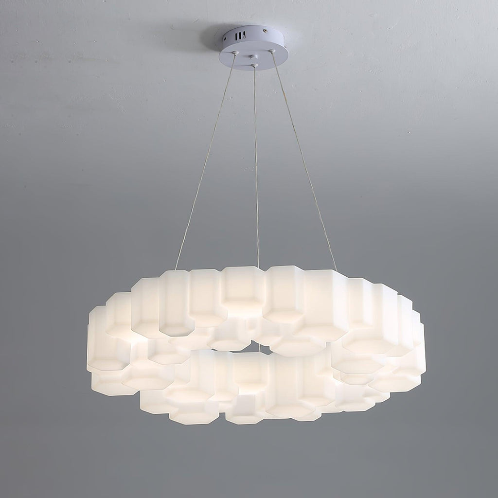Lustra Chandelier Rayon de Miel Polycarbonate Blanc Brillant - Neutralighting