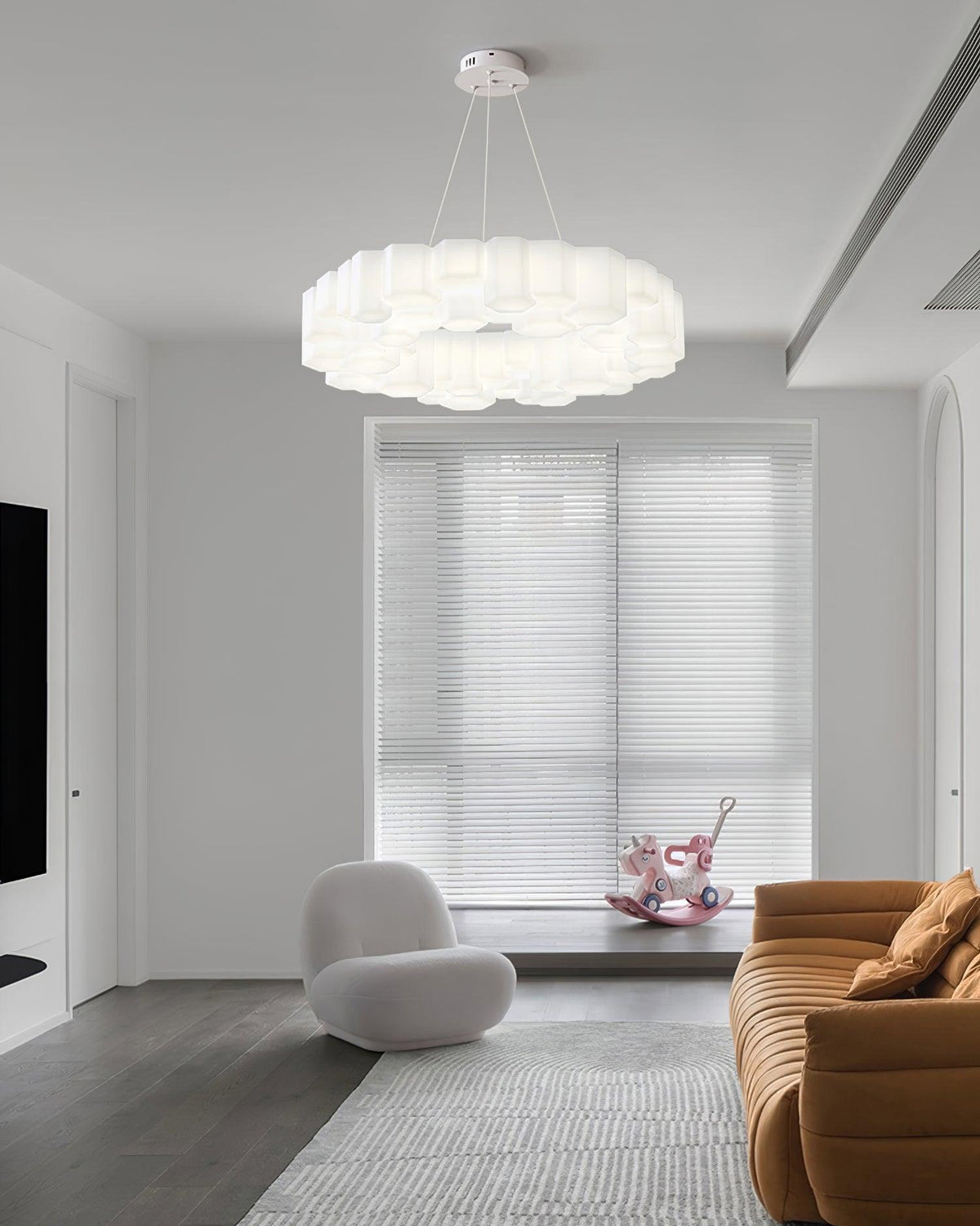 Lustra Chandelier Rayon de Miel Polycarbonate Blanc Brillant - Neutralighting