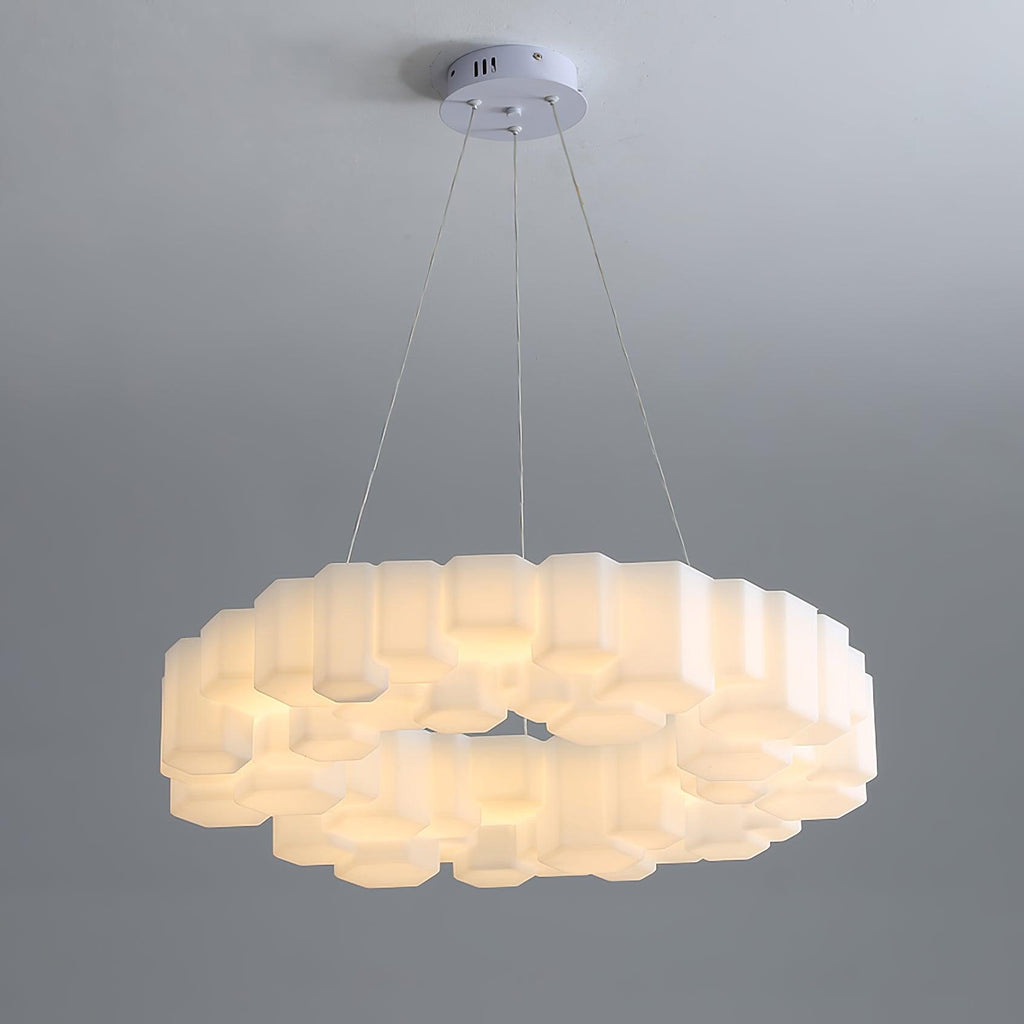 Lustra Chandelier Rayon de Miel Polycarbonate Blanc Brillant - Neutralighting
