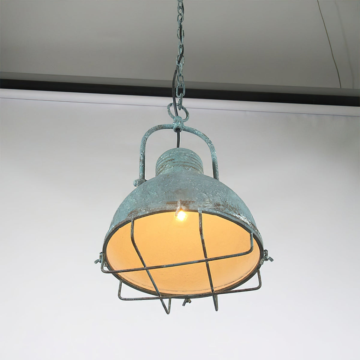 Hopedale Lampe Pendentive Métal Vert Antique Industriel Vintage - Neutralighting
