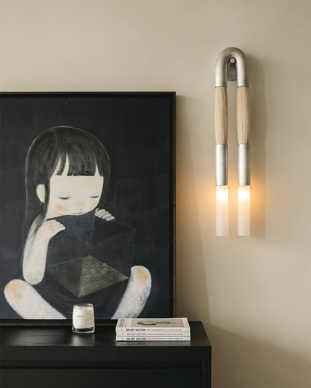 Lustra Applique Murale Verre Crin de Cheval Laiton - Neutralighting