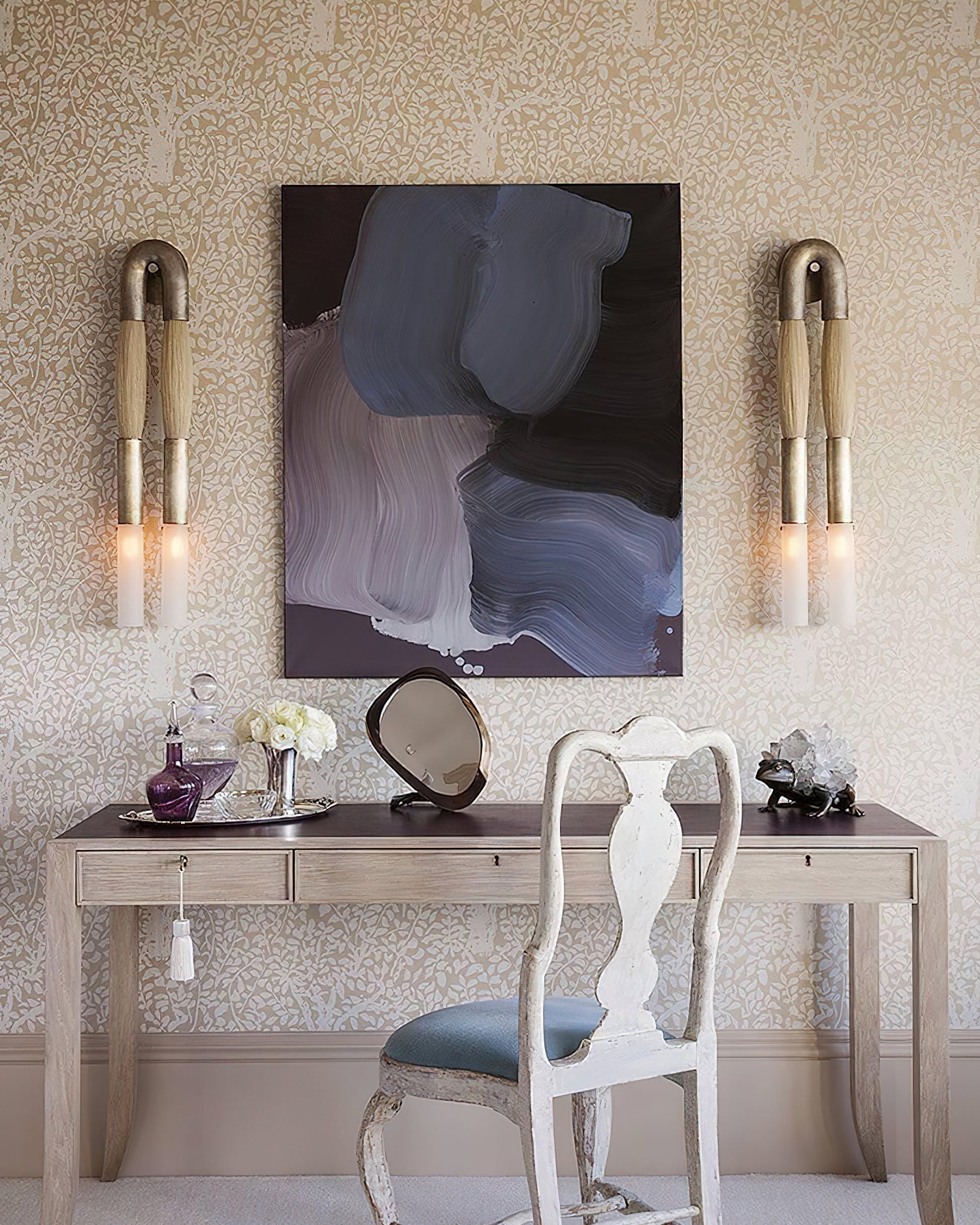 Lustra Applique Murale Verre Crin de Cheval Laiton - Neutralighting