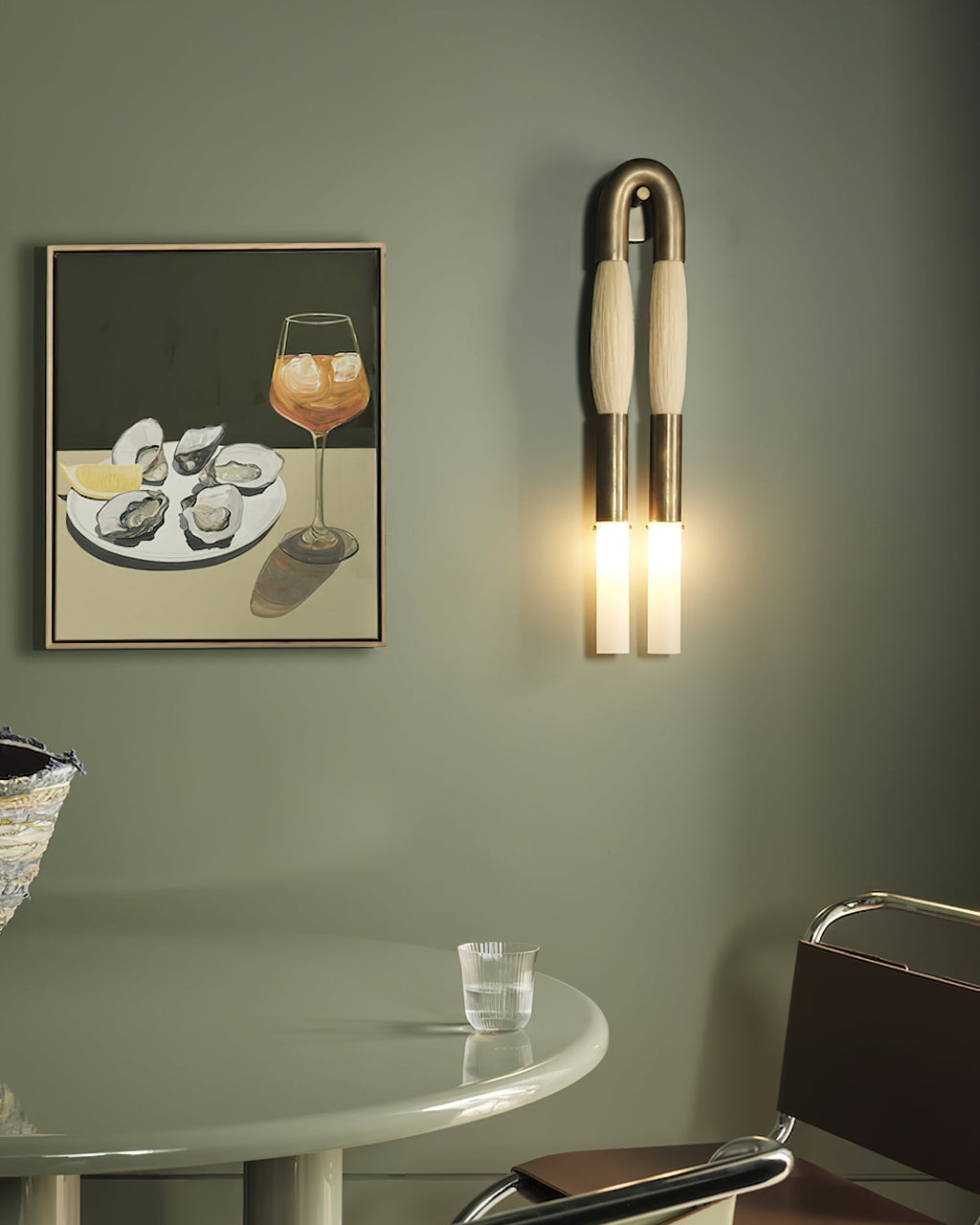 Lustra Applique Murale Verre Crin de Cheval Laiton - Neutralighting