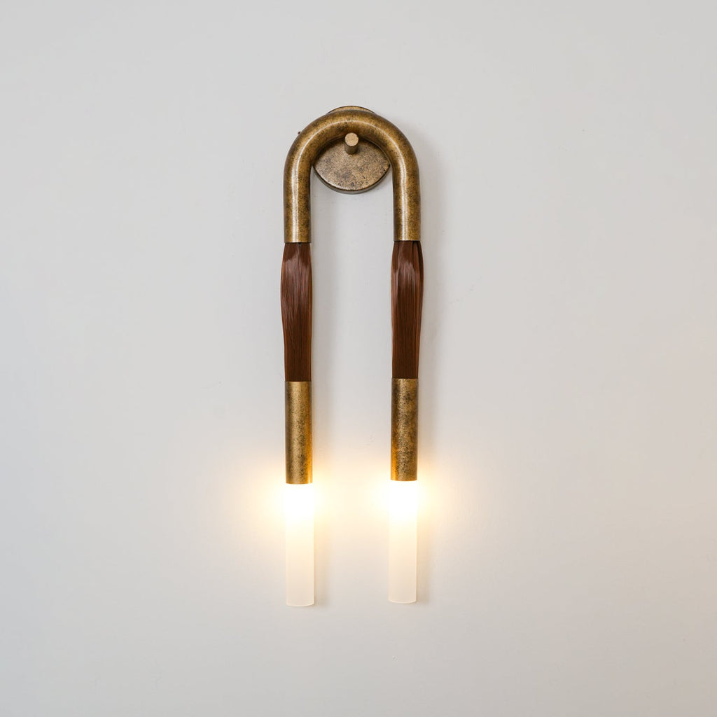 Lustra Applique Murale Verre Crin de Cheval Laiton - Neutralighting