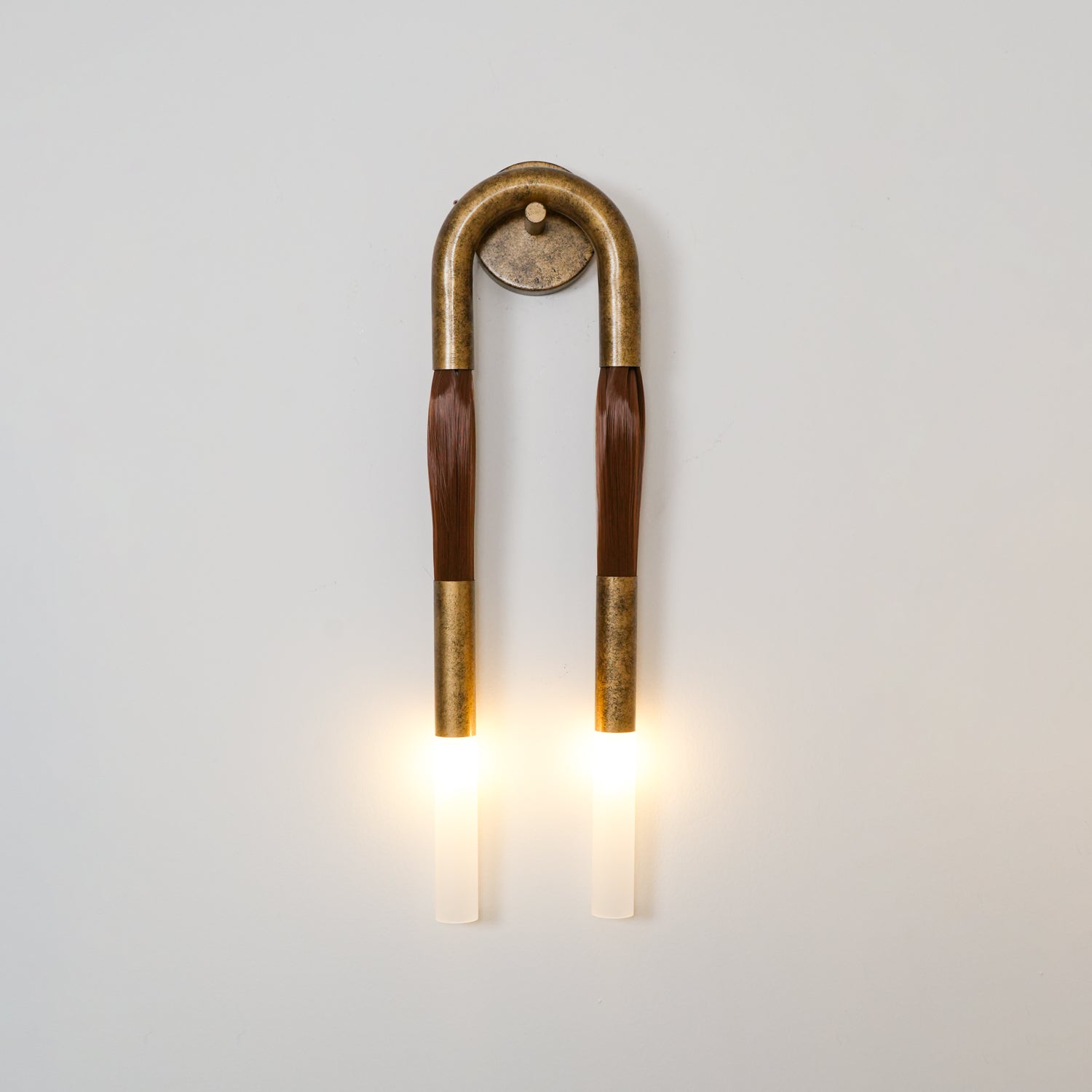 Lustra Applique Murale Verre Crin de Cheval Laiton - Neutralighting