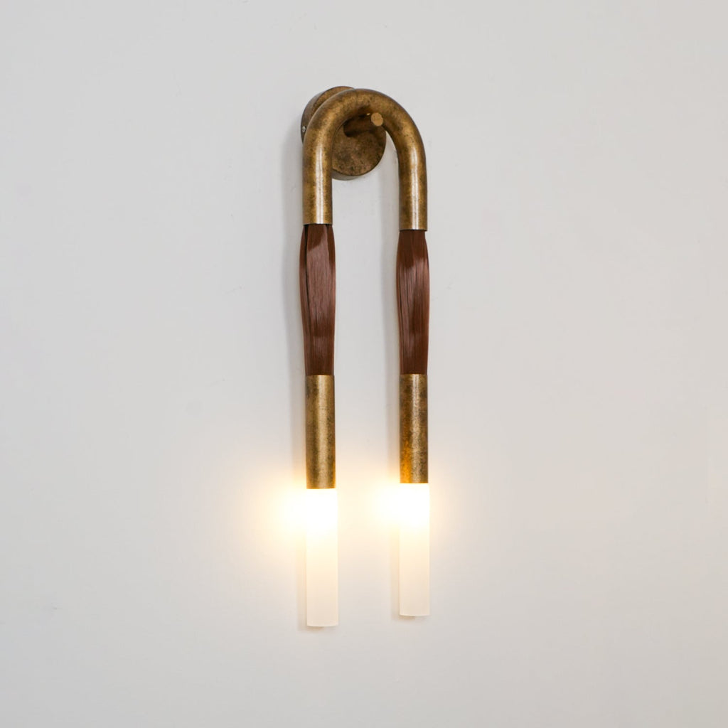 Lustra Applique Murale Verre Crin de Cheval Laiton - Neutralighting