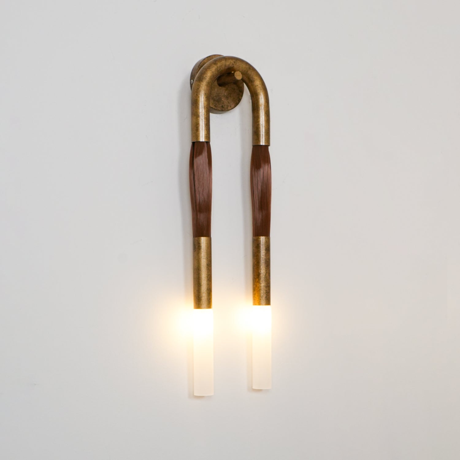 Lustra Applique Murale Verre Crin de Cheval Laiton - Neutralighting