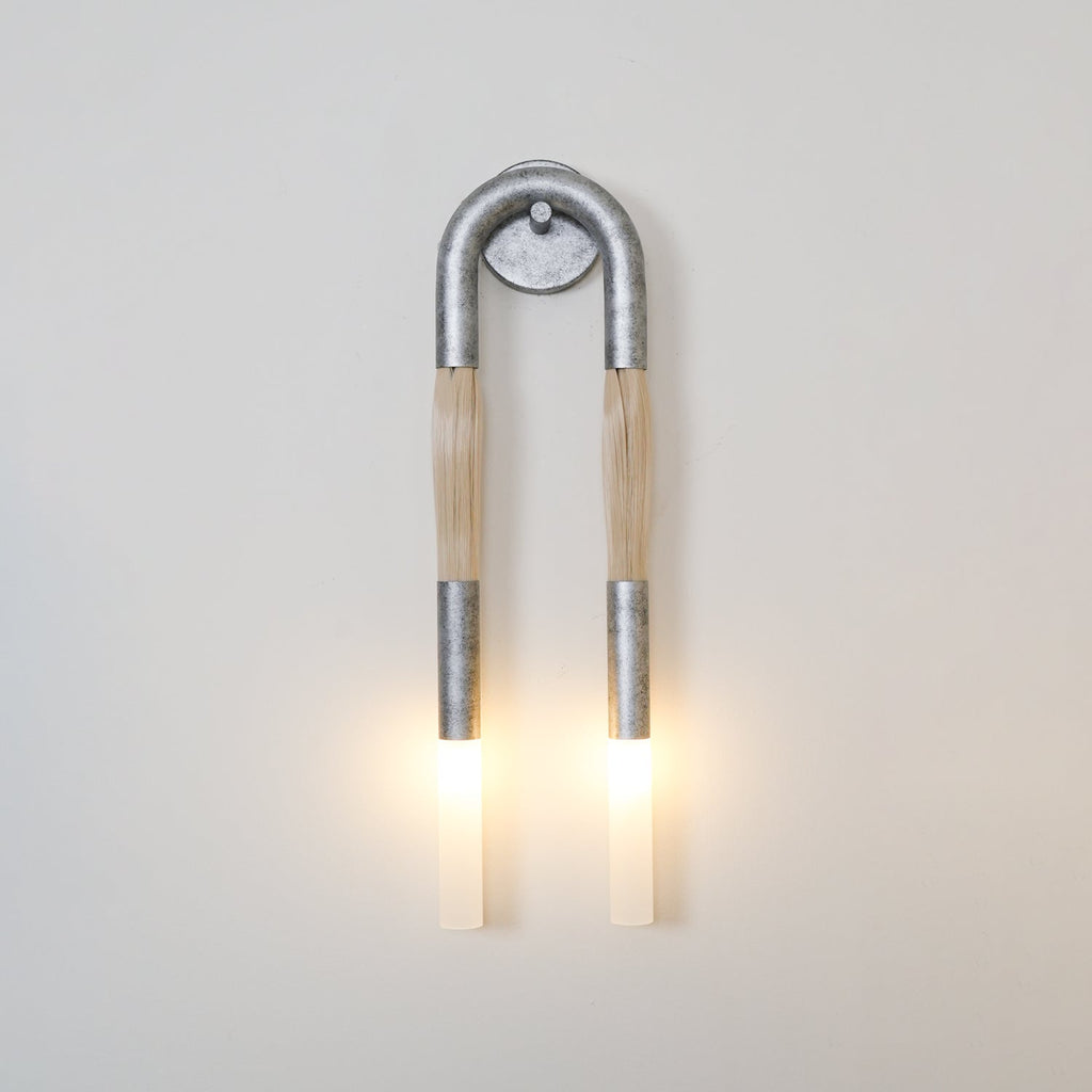 Lustra Applique Murale Verre Crin de Cheval Laiton - Neutralighting