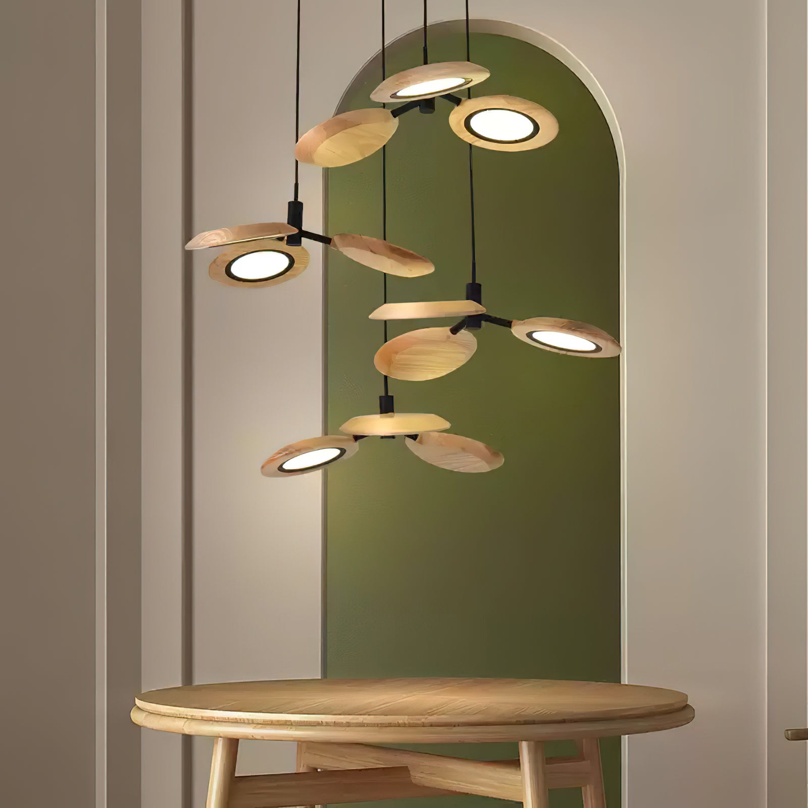 Alnoraris Étagé Bois Pendentif Lumière - Neutralighting