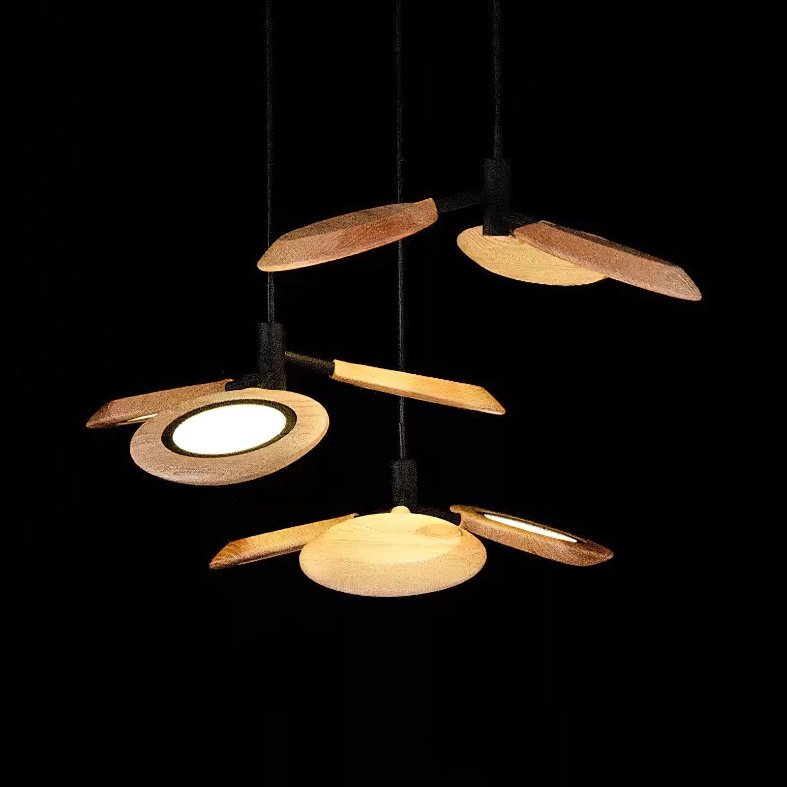 Alnoraris Étagé Bois Pendentif Lumière - Neutralighting