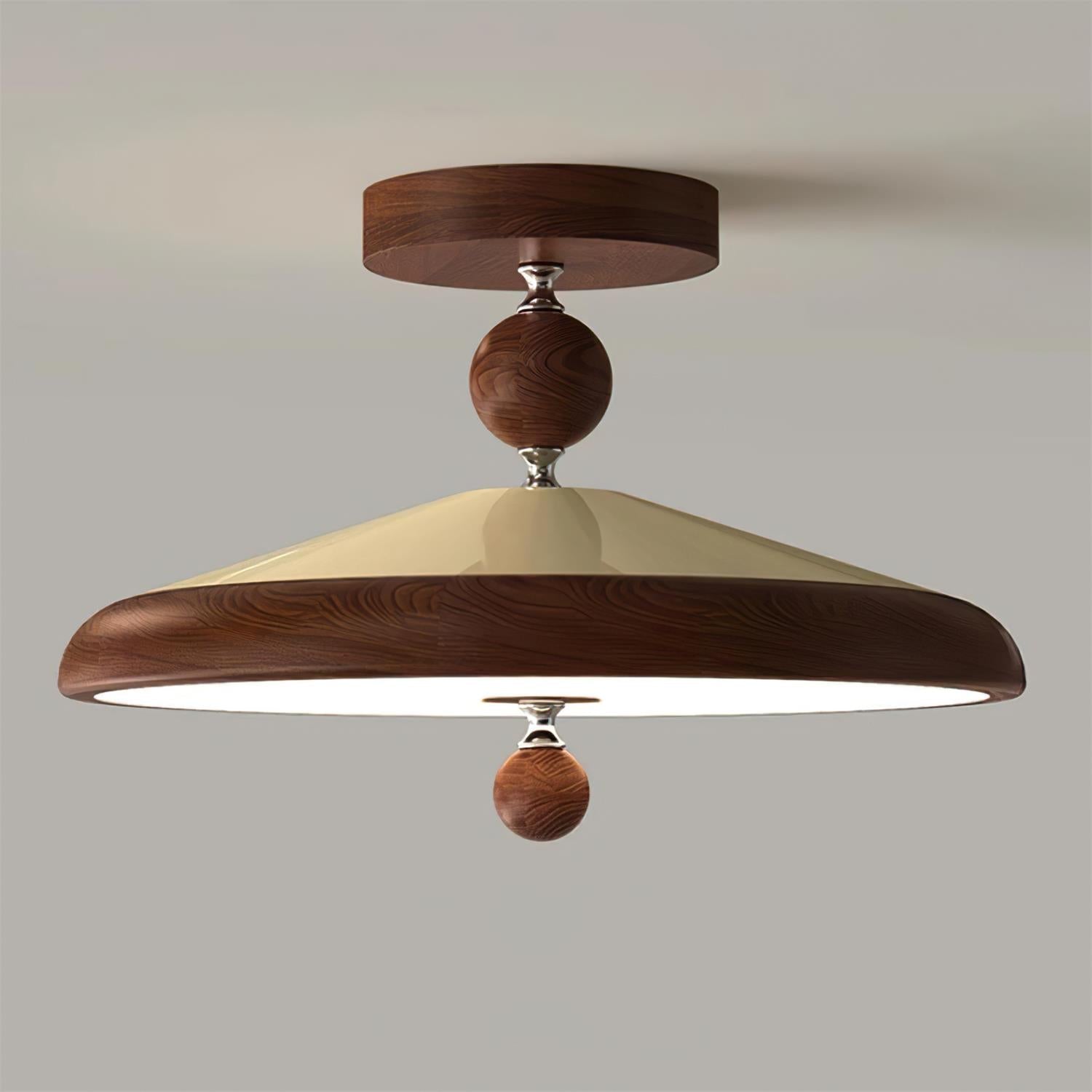 Belano Lampe Plafond Ronde Cadre en Bois - Neutralighting