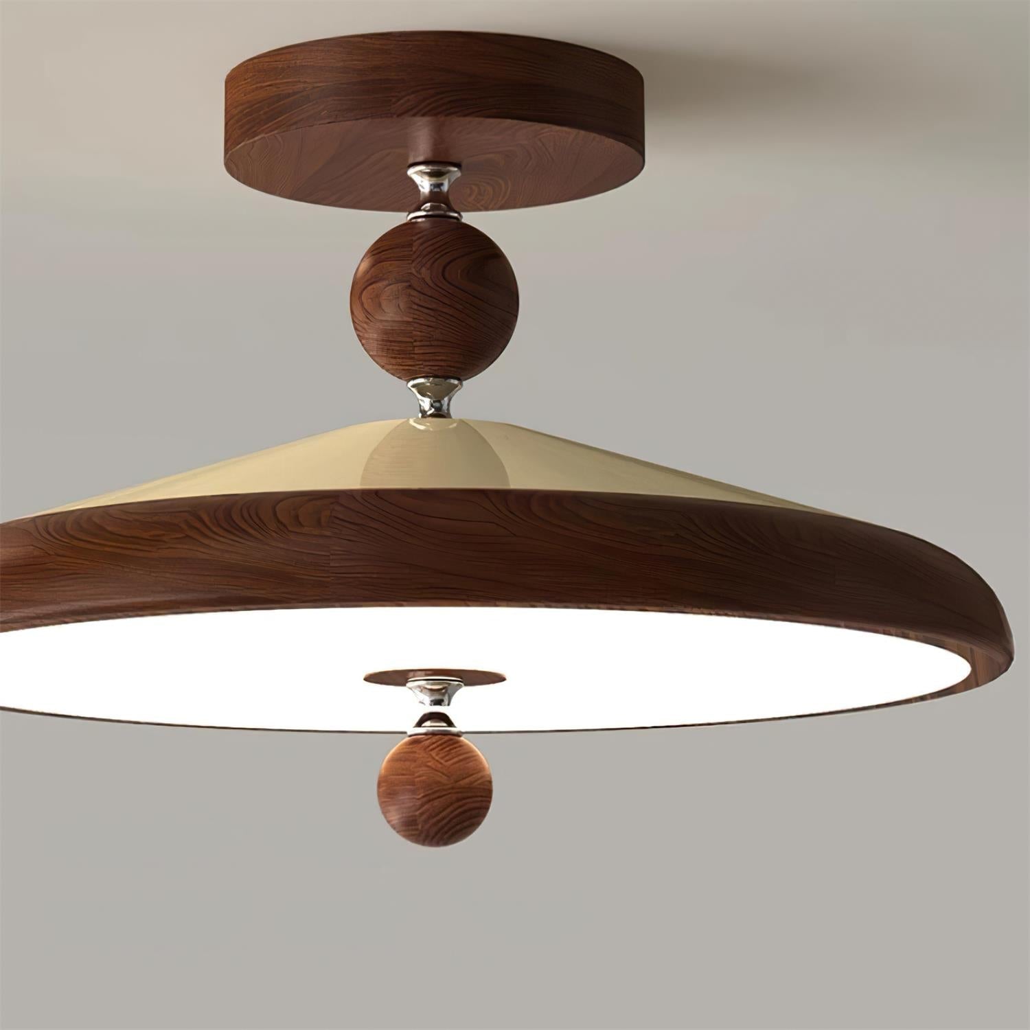 Belano Lampe Plafond Ronde Cadre en Bois - Neutralighting