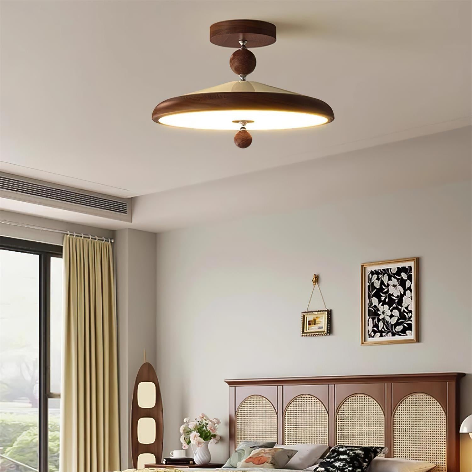 Belano Lampe Plafond Ronde Cadre en Bois - Neutralighting