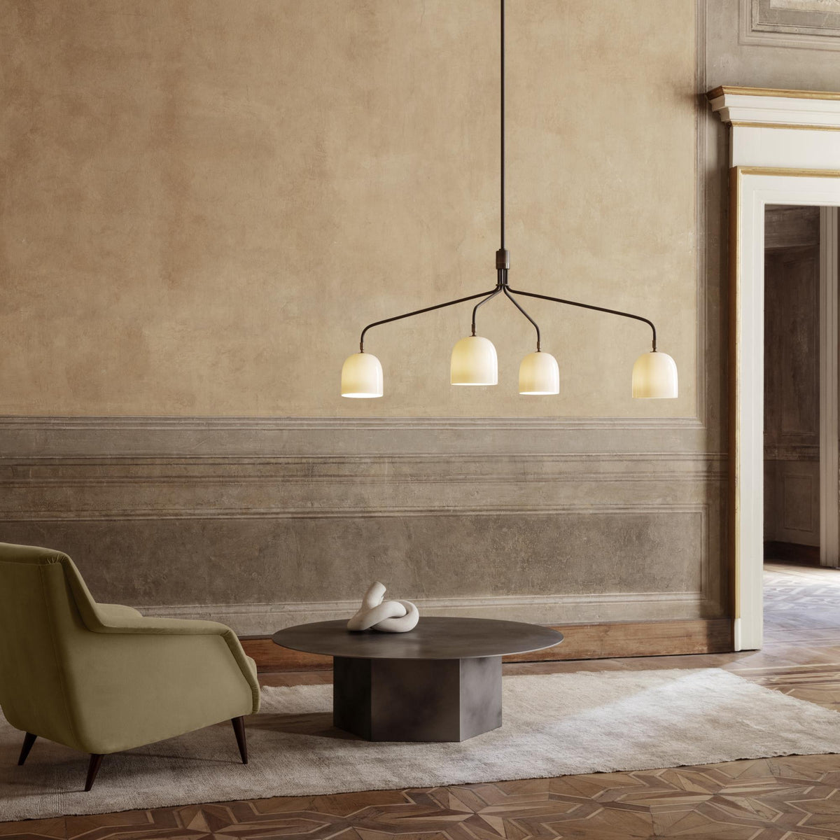 Lustra Chandelier Noir en Laiton Industriel - Neutralighting