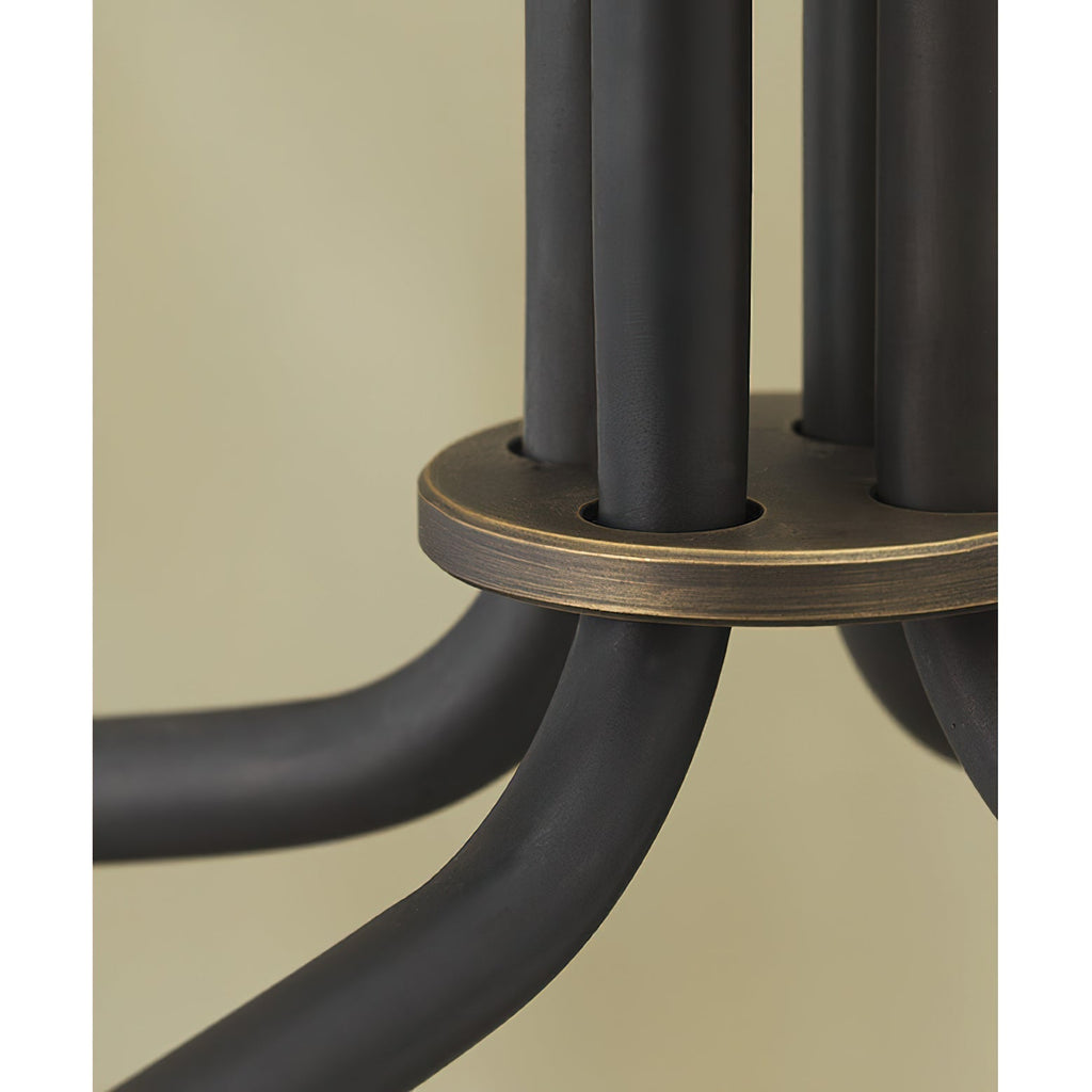 Lustra Chandelier Noir en Laiton Industriel - Neutralighting
