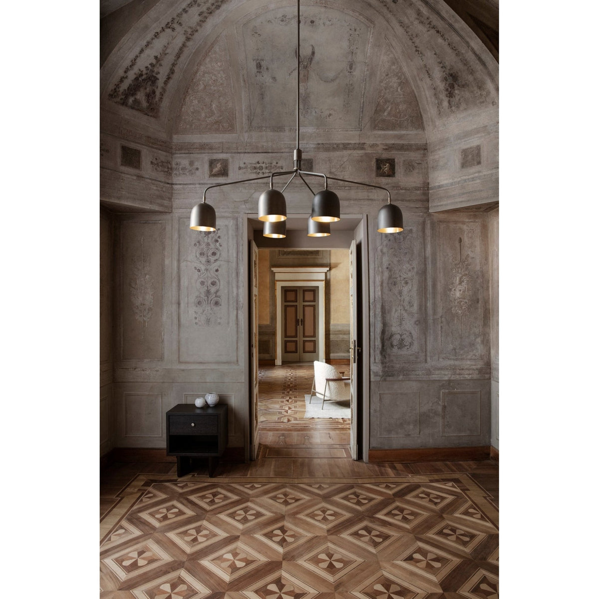 Lustra Chandelier Noir en Laiton Industriel - Neutralighting