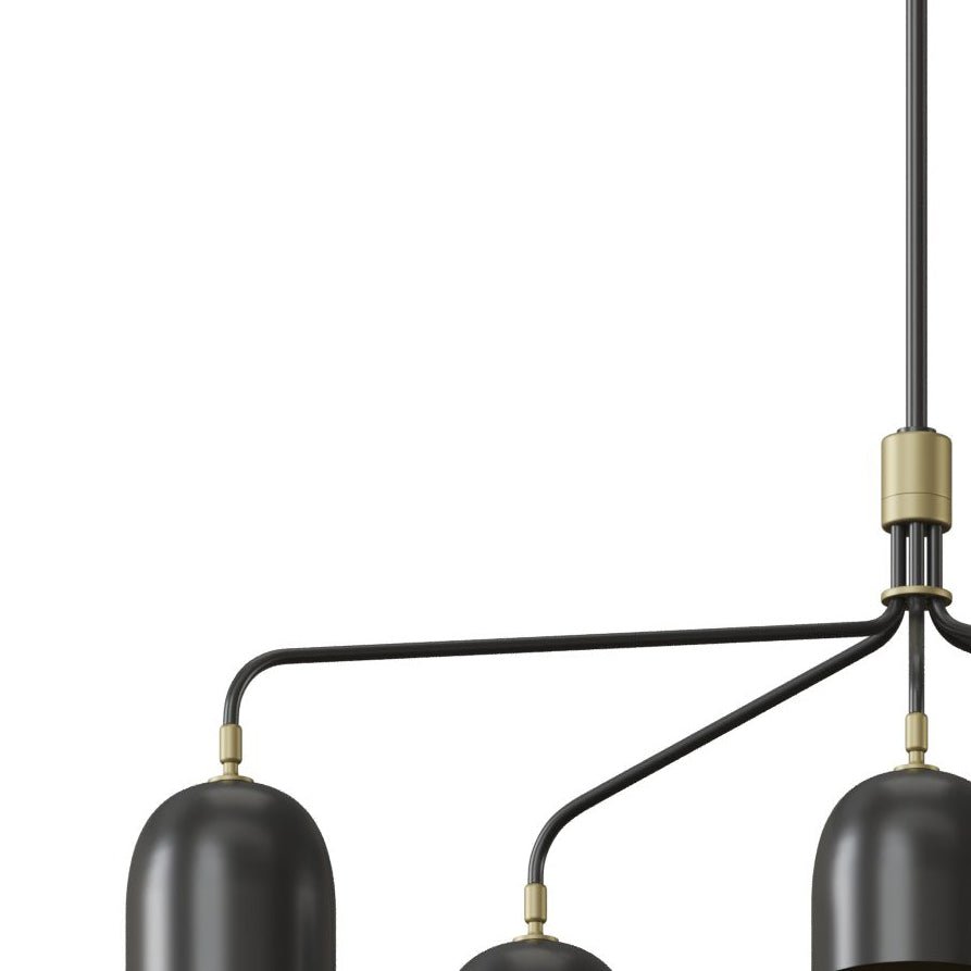 Lustra Chandelier Noir en Laiton Industriel - Neutralighting