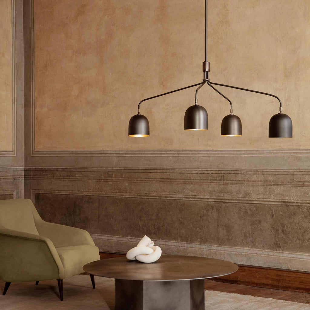 Lustra Chandelier Noir en Laiton Industriel - Neutralighting
