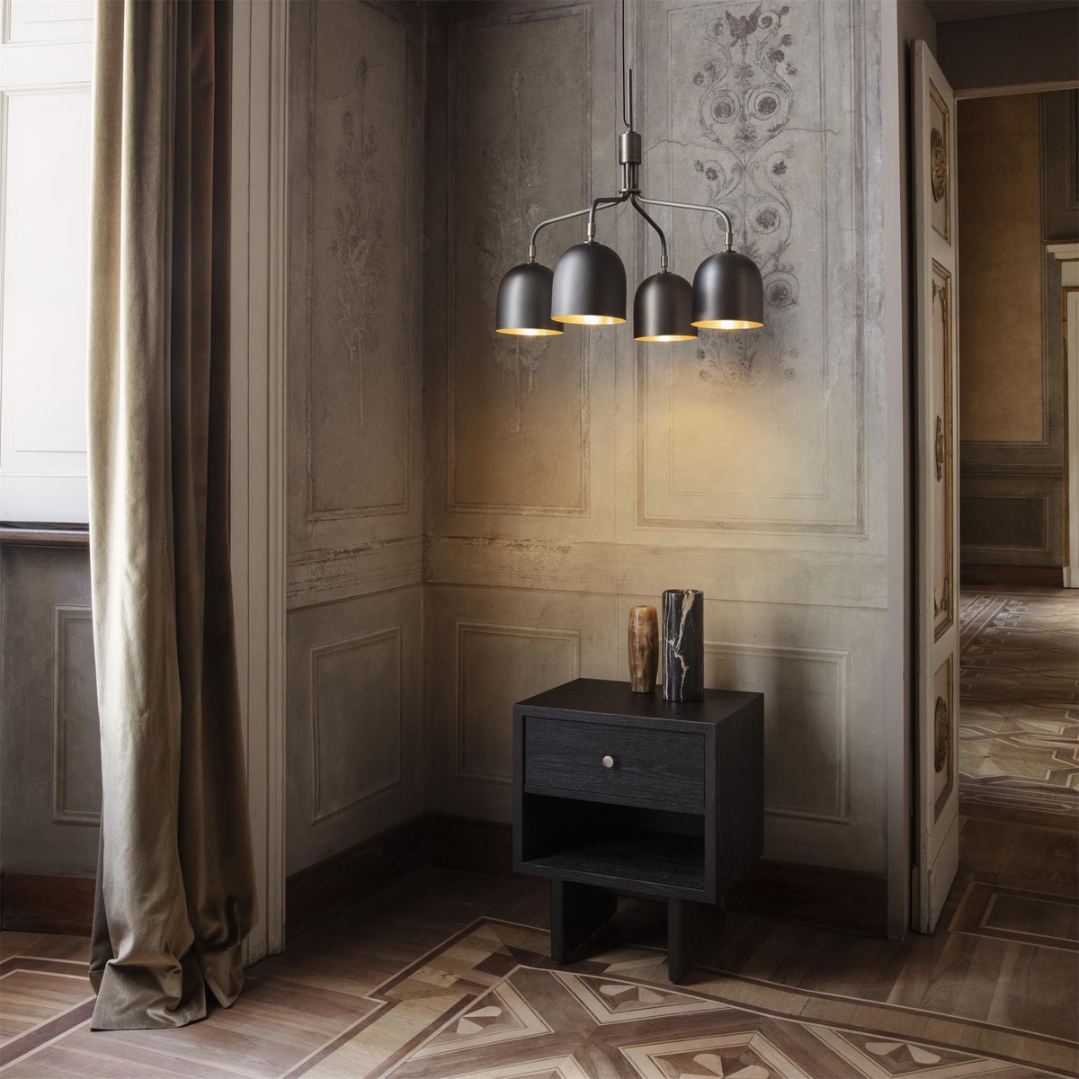 Lustra Chandelier Noir en Laiton Industriel - Neutralighting