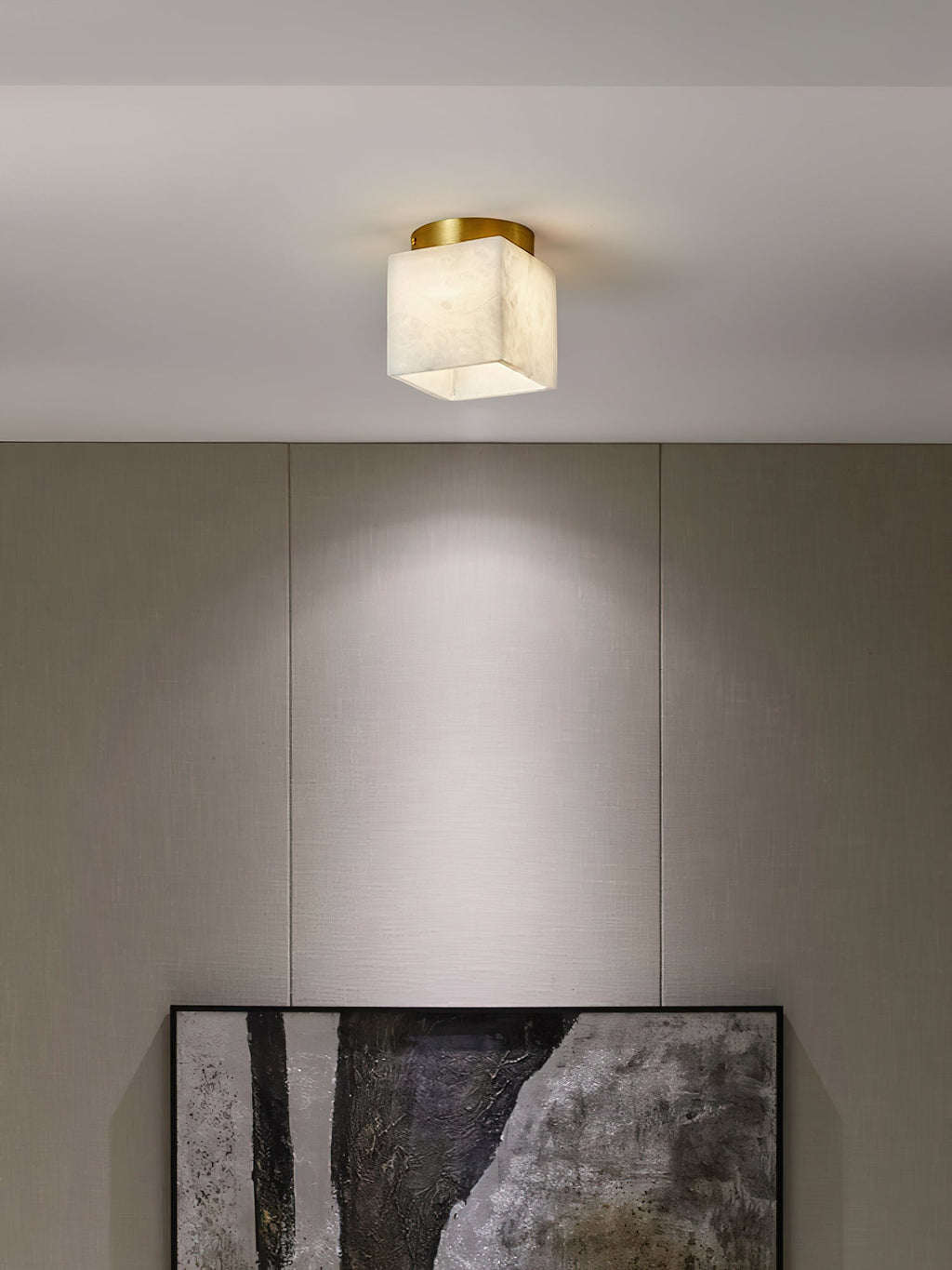 Usilia Lampe Plafonnier Laiton Albâtre Minimaliste Moderne - Neutralighting