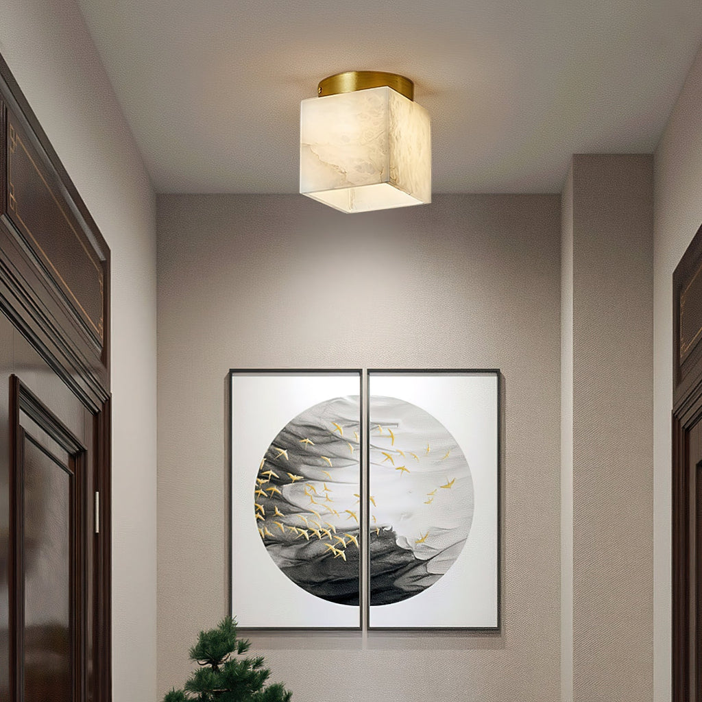 Usilia Lampe Plafonnier Laiton Albâtre Minimaliste Moderne - Neutralighting