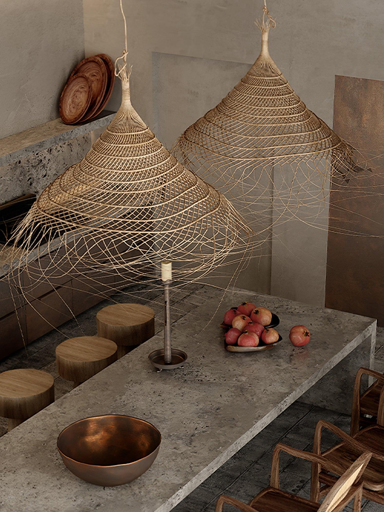 Wickora Lampe Pendante Rétro en Osier - Neutralighting