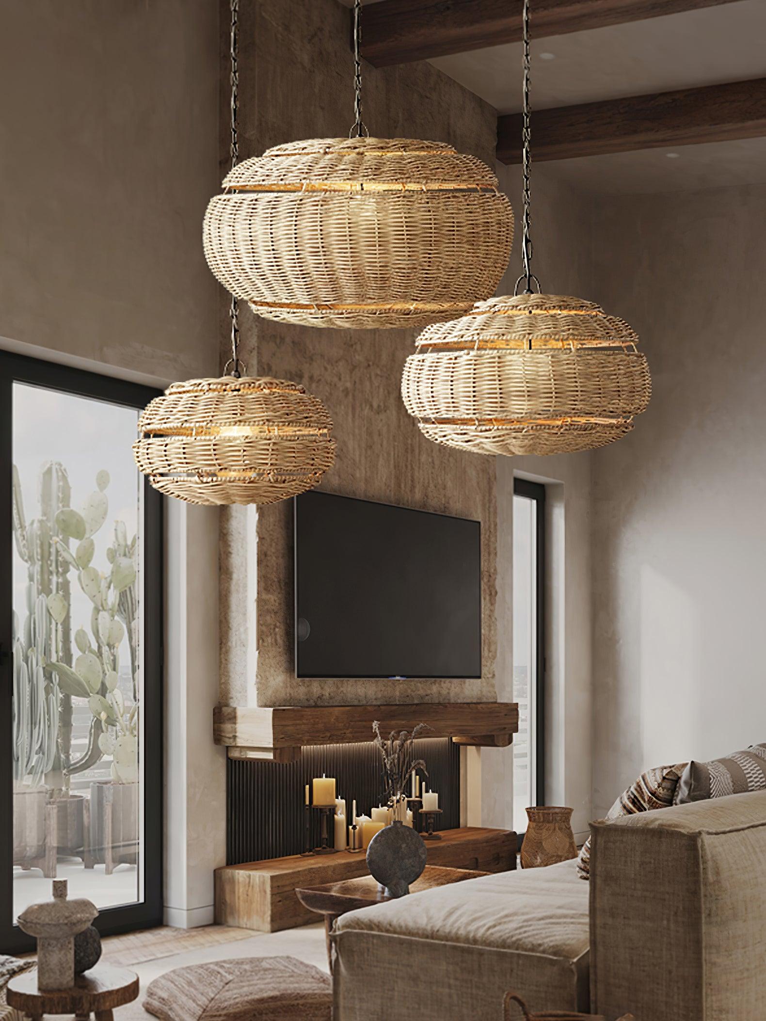 Wickora Lampe Pendante Rétro en Osier - Neutralighting
